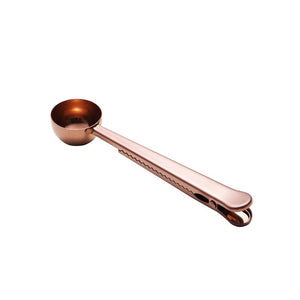 eTya 1PC Multifunction Stainless Steel Food Spoon Milk Tea Ground Coffee Scoops With Bag Clip Sealing Powder Drinkware Tools