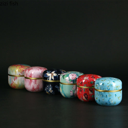 50ml  Japanese style Kitchen Tea Box Jar Storage Holder Sweetmeats Candies Cans Teaware Tea Caddies tin containers storage box