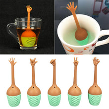 Load image into Gallery viewer, Gesture Hand Signal Shaped Silicone Butterfly Shaped Tea Infuser Strainer Tea Filter Tea Ball Kitchen Tools