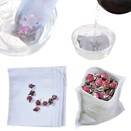 Cook Herb Spice Tools Non-woven Seal Filter Medcine Bags Coffee Pouches 100Pcs Multifunction Drawstring Pouch Tea Bags  6*8cm